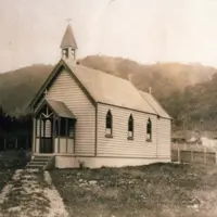The original St Luke's Church in Waikanae, in 1902 – four years after removal to this site. Photo courtesy of the Parish of Waikanae. thumbnail