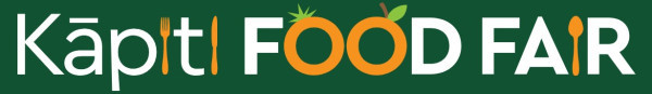Logo - the words Kapiti Food Fair with a knife, fork and spoon for the letters I