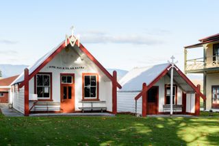 Historic Maori buildings at St Mary's - photo by Mark Coote