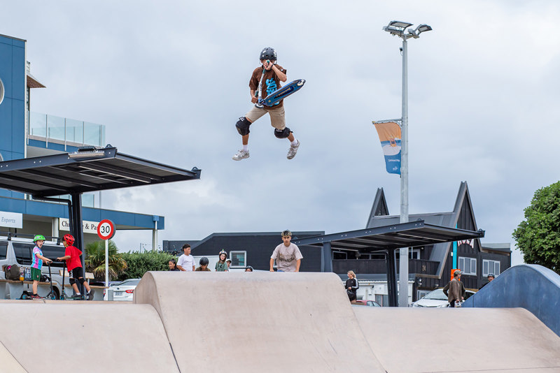 Skateboarding at opening celebration