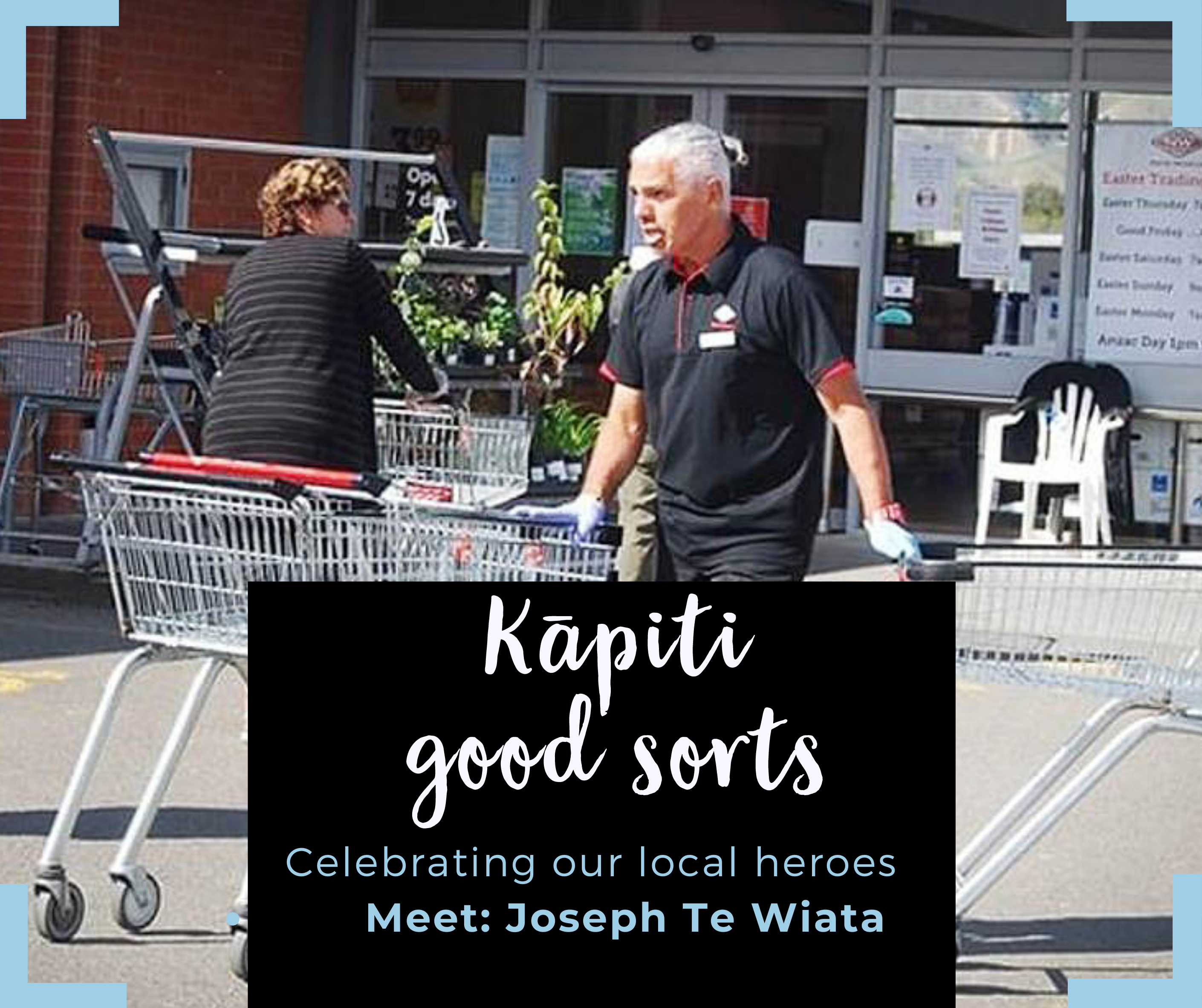 Photo of good sort Joseph Te Wiata out and about in the community