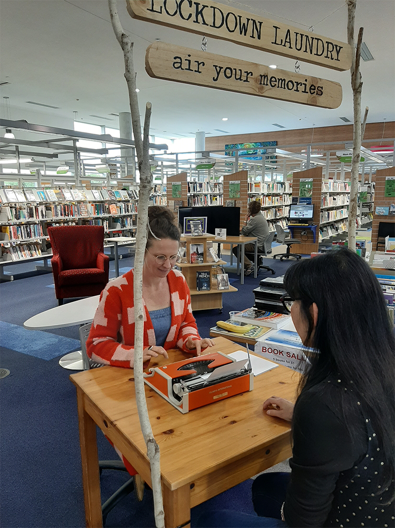 Photo of lockdown laundry project in Paraparaumu Library