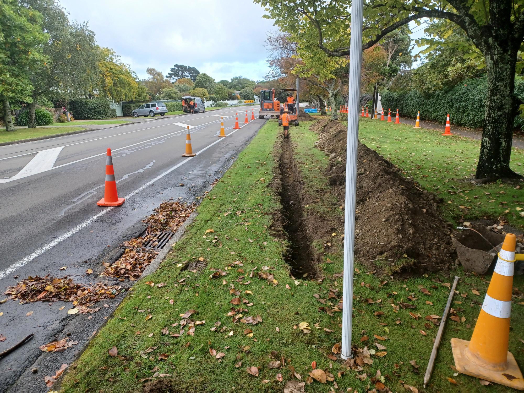 Photo of work on the berm in Te Moana Road.