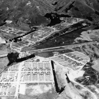 Whites Aviation photo of Marine Camp at Paekākāriki near Mckays Crossing during World War II thumbnail