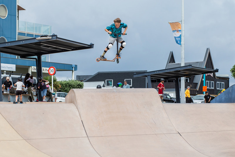 Skateboarding at Maclean Park