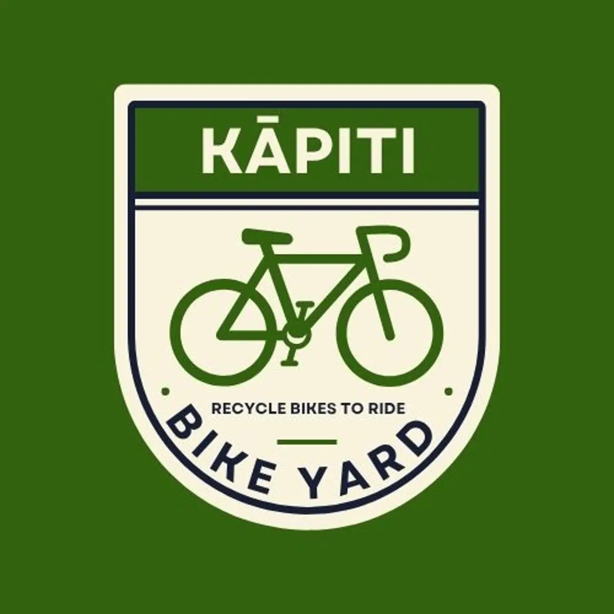 Kāpiti bike yard logo with a picture of a bike in the middle