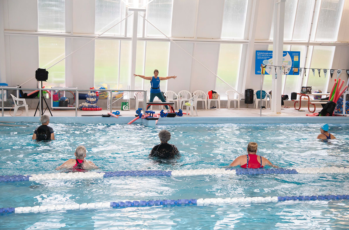 Aquafit session at the pool with Pip Wallace