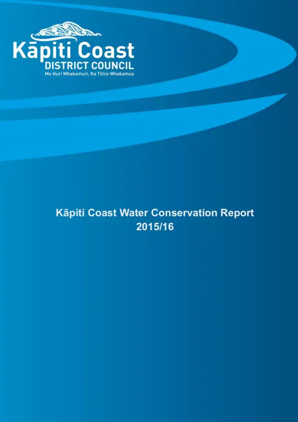 Kāpiti Coast Water Conservation Report 2015 16