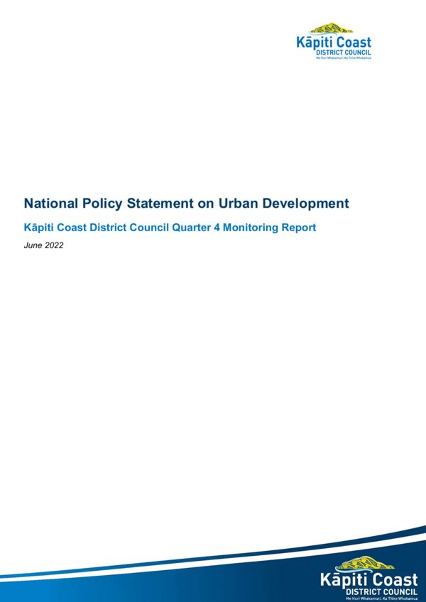 National Policy Statement On Urban Development Monitoring Report 2021 22 Quarter 4