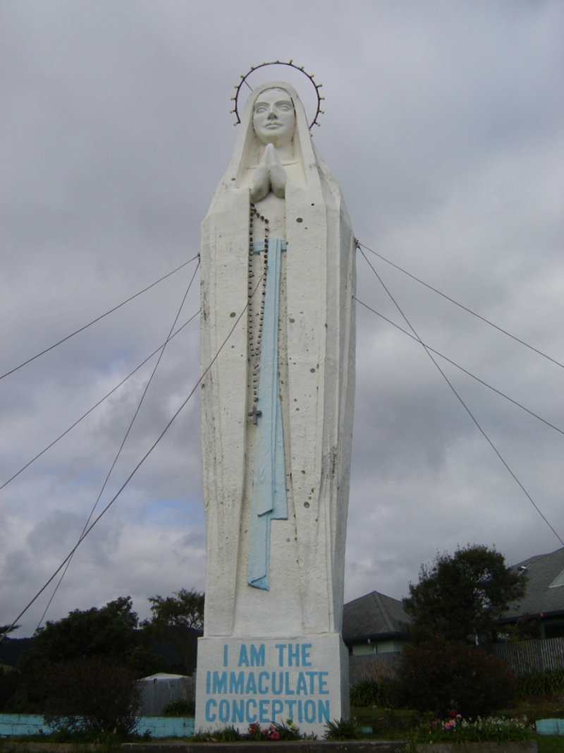 The completed Statue of Mary later.