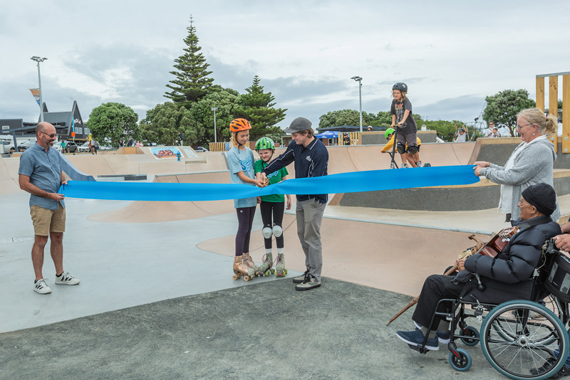 Ribbon cutting at opening celebration