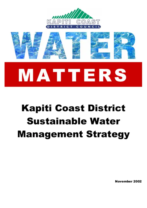 Water Matters Sustainable Water Management Strategy