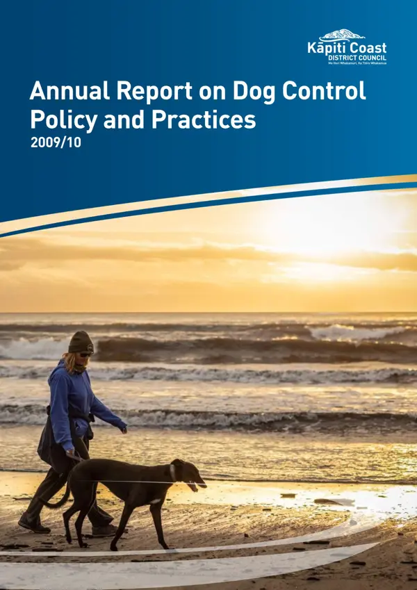 Dog Control Order Example Annual Dog Control Report 2009/10 - Kāpiti Coast District Council