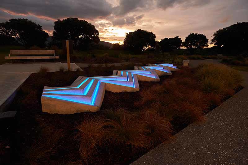 Tohorā by Kereama Taepa – by night (Maclean Park)
