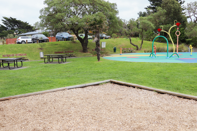 Picnic tables at Marine Gardens