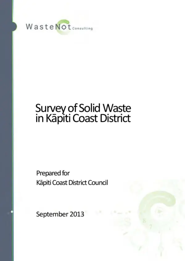 Survey Of Solid Waste In Kāpiti 2013