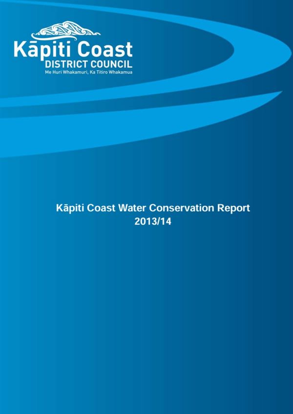 Kāpiti Coast Water Conservation Report 2013 14