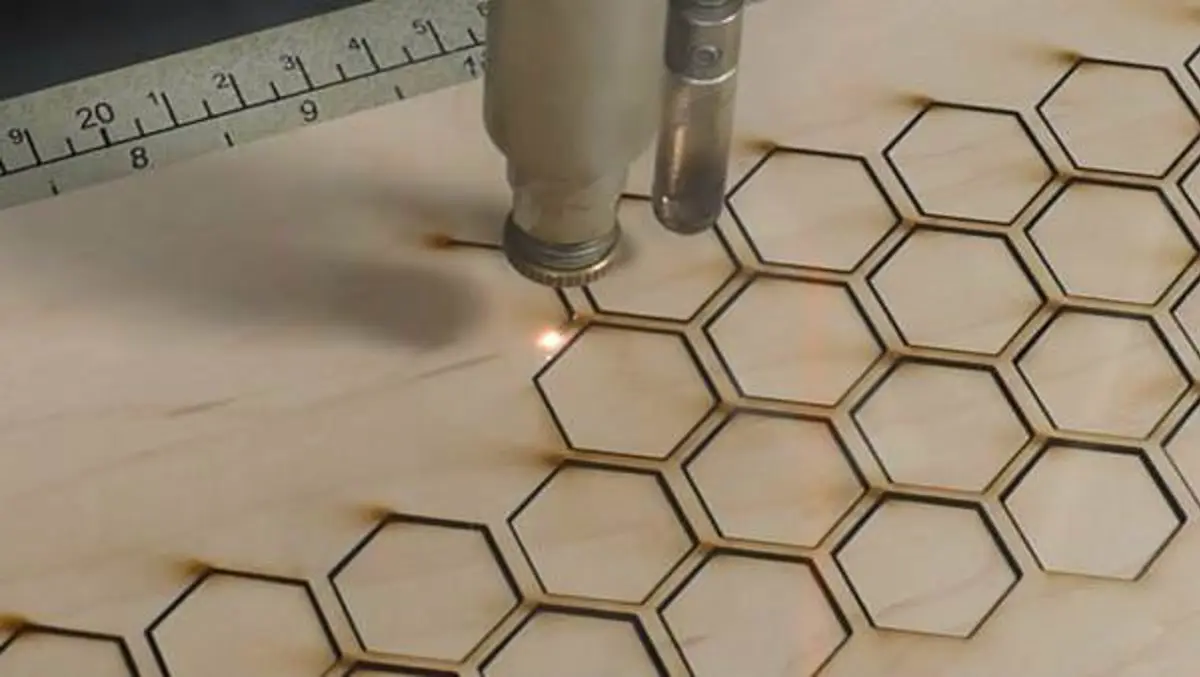 Laser printer cutting honeycomb shapes