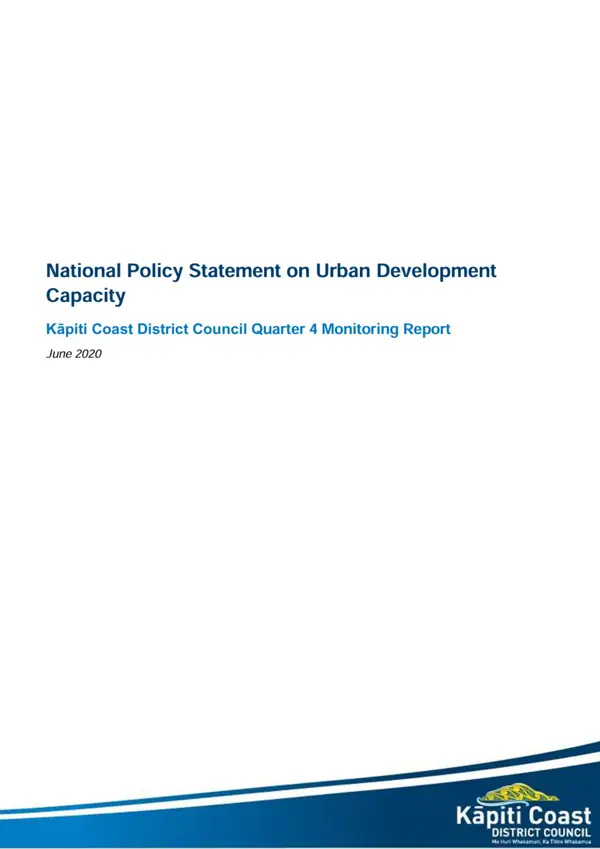 National Policy Statement On Urban Development Monitoring Report 2019 20 Quarter 4