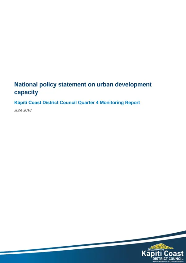 National Policy Statement On Urban Development Monitoring Report 2017 18 Quarter 4