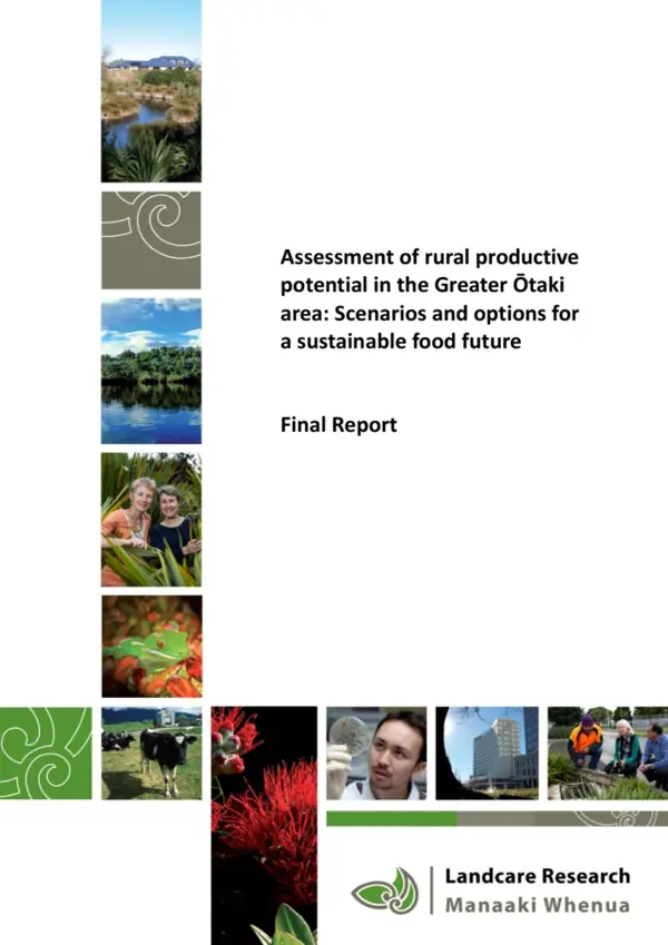 Landcare Research, 2010 – Assessment Of The Rural Productive Potential In The Greater Ōtaki Area