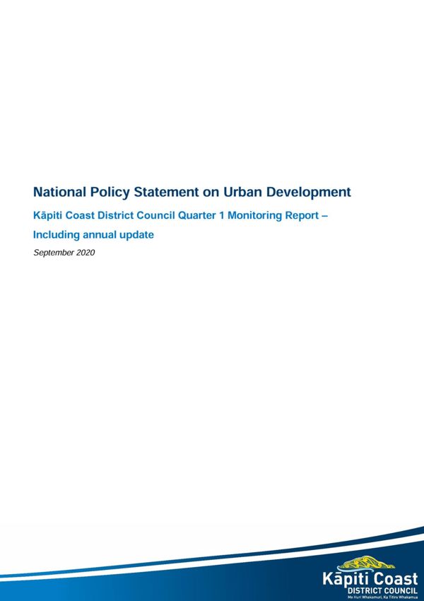 National Policy Statement On Urban Development Monitoring Report 2020 21 Quarter 1