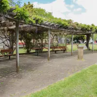 Waikanae War Memorial shaded seating thumbnail