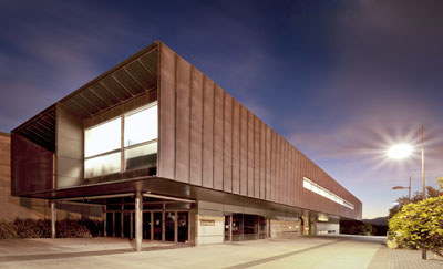 Paraparaumu Library at night.