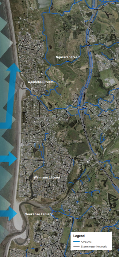 Waikanae satellite map.