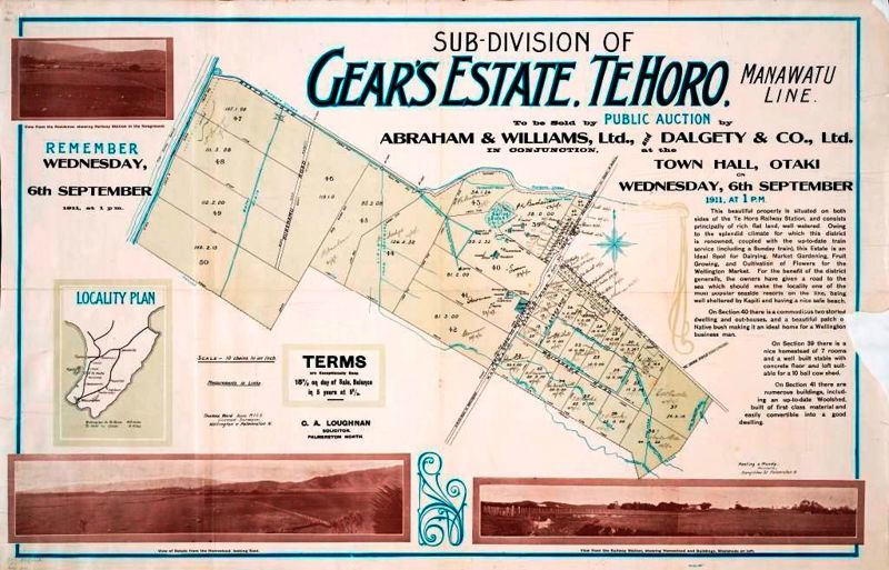 Map of Gear's Estate, Te Horo, subdivision, dated 6 September 1911