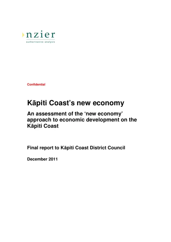 NZIER, 2011 – Kāpiti Coast's New Economy