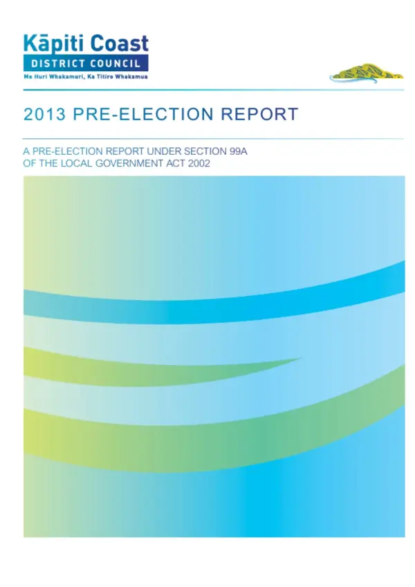 2013 Pre Election Report