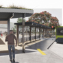 Perspective Section View Of Train Station Plaza - Thumbnail