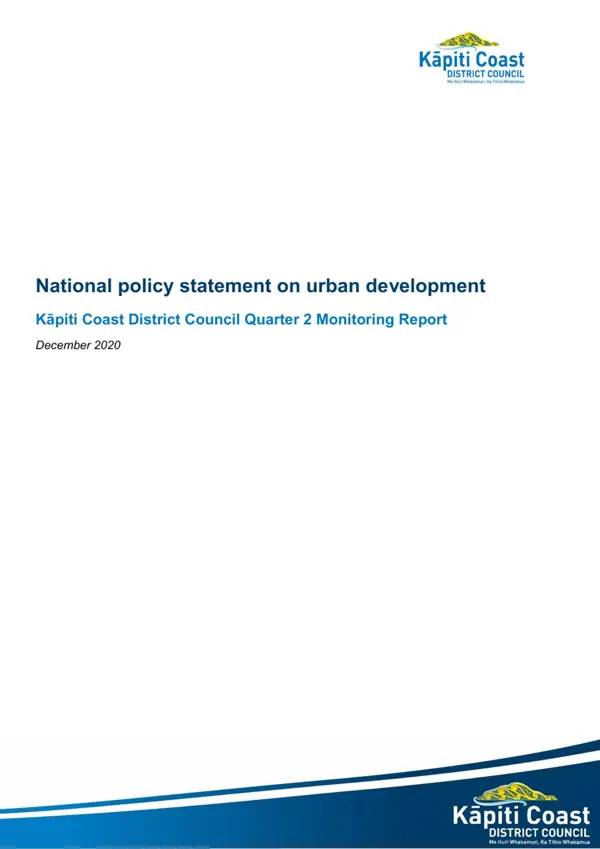 National Policy Statement On Urban Development Monitoring Report 2020 21 Quarter 2